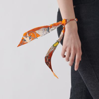 Mini Mors Tresse Cuir twilly ring | Hermès Singapore